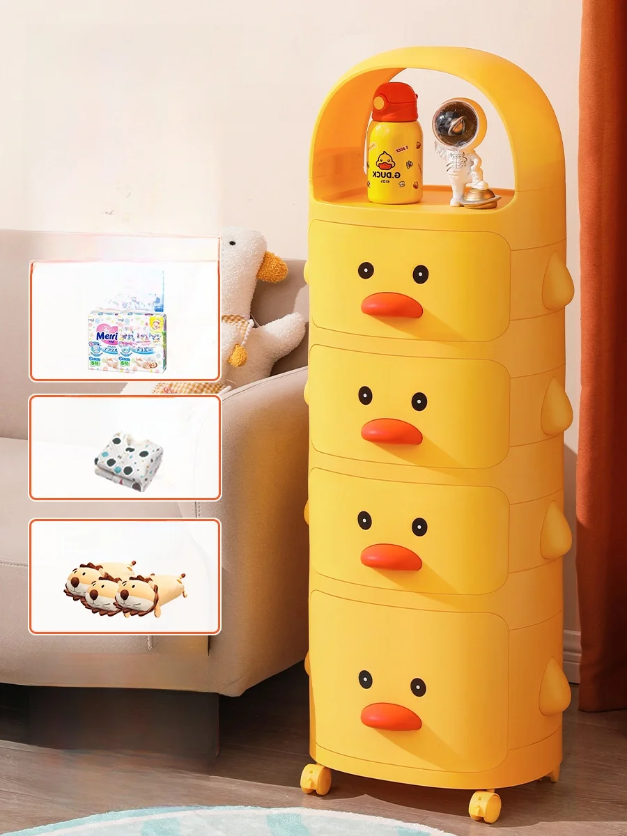 アヒル おもちゃ収納キャビネット X-8935-1：多層設計で子ども部屋の収納効率を最大化