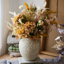 フェイクフラワーブーケ リビングダイニング 高級花アート 装飾用花置き