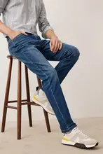 ブルーウォッシュデニムパンツ【男性用・ストレート・極上の柔らかさ・秋用】