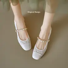 羊皮製 バレエシューズ【フレンチスタイル・内増高・マリージェーン】