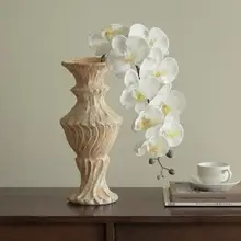 栗石デザインの陶器製花瓶【ヴィンテージ風・アートデコ・インテリア用】