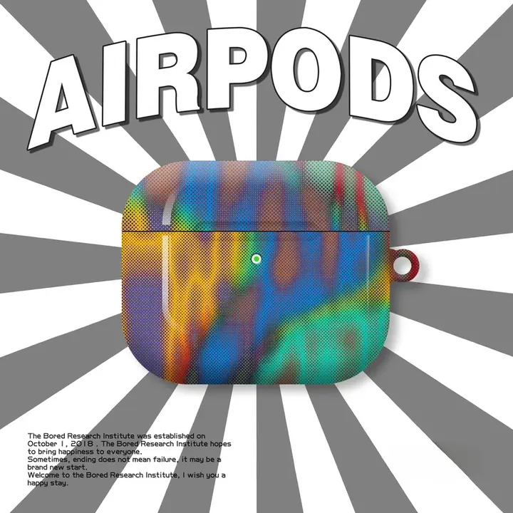 夢幻的なカラーポイントデザインのAirPods用ハードケース【レトロスタイル・光沢仕上げ】