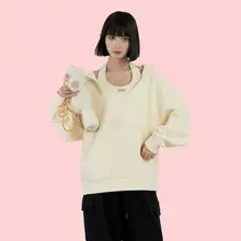 フード付きスウェットシャツ レディース 秋冬 オーバーサイズ ゆったり スタイル