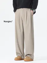 スラックス メンズ リネン カーキ ドレープ感 ストレート ワイド 上品 通勤 オフィスカジュアル カジュアル 春夏