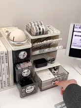 斜め挿し式文具収納ボックス【引き出し付き・大容量・多機能デスクオーガナイザー】