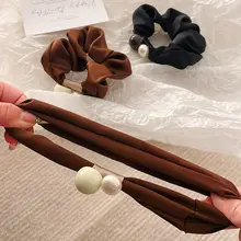 フランス風サテン素材のドレープヘアゴム【上質・スタイリッシュなシルク製・お団子ヘア用】
