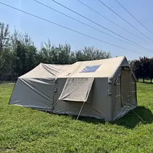 厚手の600Dオックスフォード生地使用！防風防雨のインフレータブルテント【屋外キャンプ用・日よけ付き】