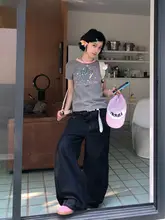 深い青のワークスタイル デニムパンツ【大口ポケット・高耐久】