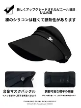 夏用空頂のフラットビルフィッシャーハット【高いポニーテール対応・日焼け防止】