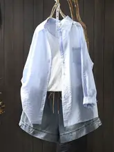 夏用長袖ブラウス【薄手・ゆったりフィット・紫外線防止】