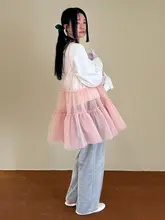 バレエ風デザインのノースリーブプリンセスチュチュスカート【Aライン・ゆったり・カジュアル】
