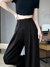 高級グレー柄入りタックワイドパンツ【夏用・ハイウエスト・体型カバー・ドラッグ丈】