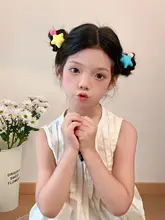 可愛らしい星とボールのヘアゴム【子供用・髪を傷めないデザイン】