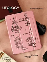 iPad用ケース 手描き風 ヴィンテージ 両面マグネット 全面保護 iPad Air mini Pro 対応 「Ufology」