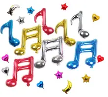 音符デザインのアルミホイルバルーン【2個セット・誕生日・パーティー装飾用】