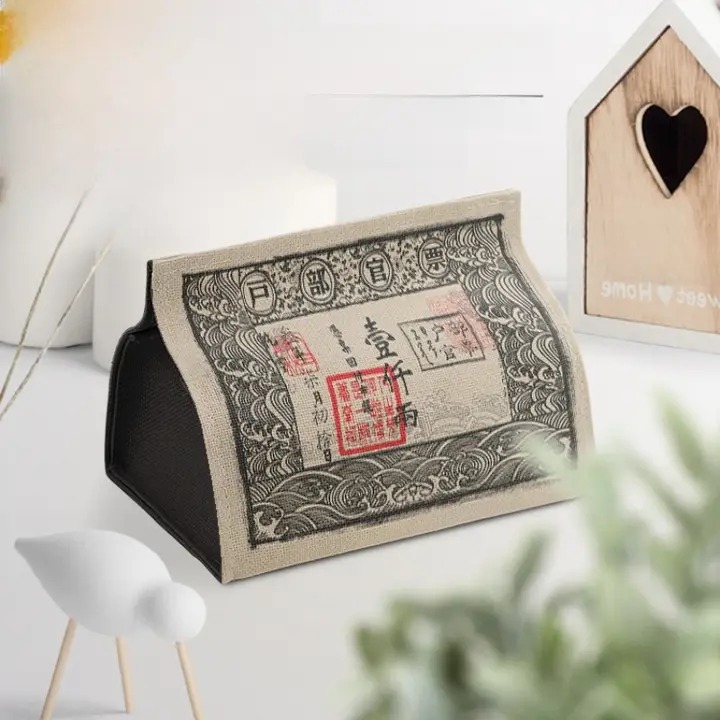 おしゃれなリネン製ティッシュボックス【リビング・車・トイレ用・ナプキンケース】