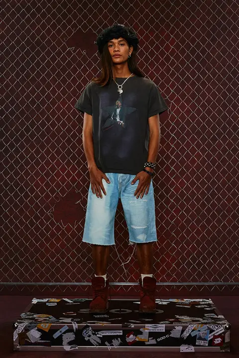ウォッシュ加工コットンTシャツ【ビンテージ風・クルーネック・半袖】