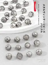 金属珠ボタン 新中式復古風チャイナドレス装飾用シルバー円ボタン