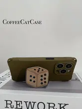 遊び心あるデザインのサイコロスタンド付きスマホケース【松緑・ショルダーストラップ・iPhone・Android対応】