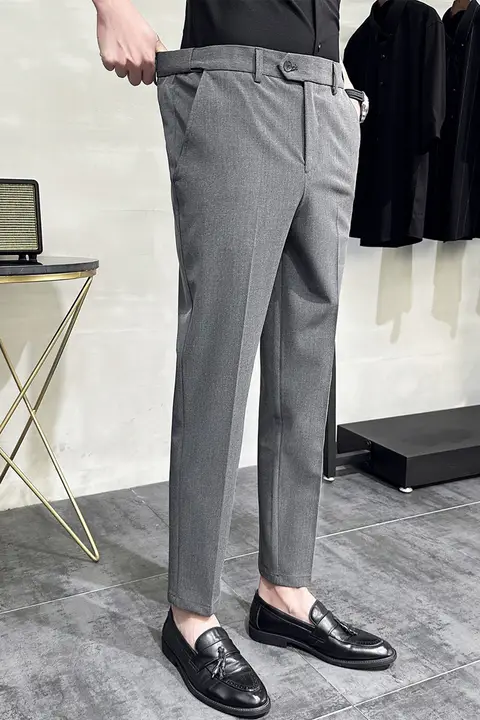 スラックス 男性 ビジネス スーツ パンツ ストレート 薄手 フレキシブル カジュアル パンツ