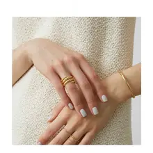 純銀製 三環Tubogasリング【個性的で洗練されたデザイン】