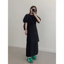ラップデザインのシャツワンピース【サイドスリット・ウエストリボン・シンプルスタイル】（セットアップ対応）
