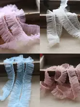 極上の柔らかさのレースフリル付きチュール布【幅広・DIY用・帽子や衣服の装飾に最適】