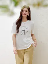 抽绳デザインTシャツ【大きいサイズ・ファッション・スリム効果】（セットアップ対応）