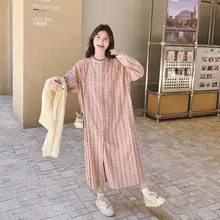 秋の少女スタイル！チェック柄シャツワンピースとニットカーディガンの重ね着（セットアップ対応）