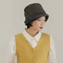 印計谷羽 デザイナーオリジナル 柿染めクシュクシュバケットハット【秋冬用・女性用】