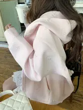 刺繍入りフード付きジッパーアウター【女性用・重厚なフリース生地】
