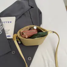 夏にぴったり！高級感ある通勤用斜め掛けスマホポシェット【清新な黄色・レザー製・バケットバッグ】