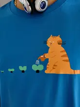 Tシャツ メンズ 丸首 カートゥーン柄 ゆったり 大きいサイズ 型崩れしにくい 夏 「GEEEKPANDA」