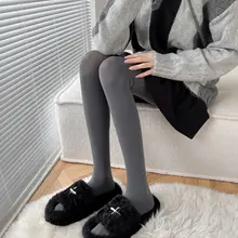 煙灰色のパンティストッキング【春秋用・深灰色・天鹅绒・ベーシックデザイン】