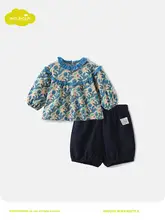 セットアップ キッズ ガールズ トップス ショートパンツ 雲柄 おしゃれ 春 秋「moimoln」