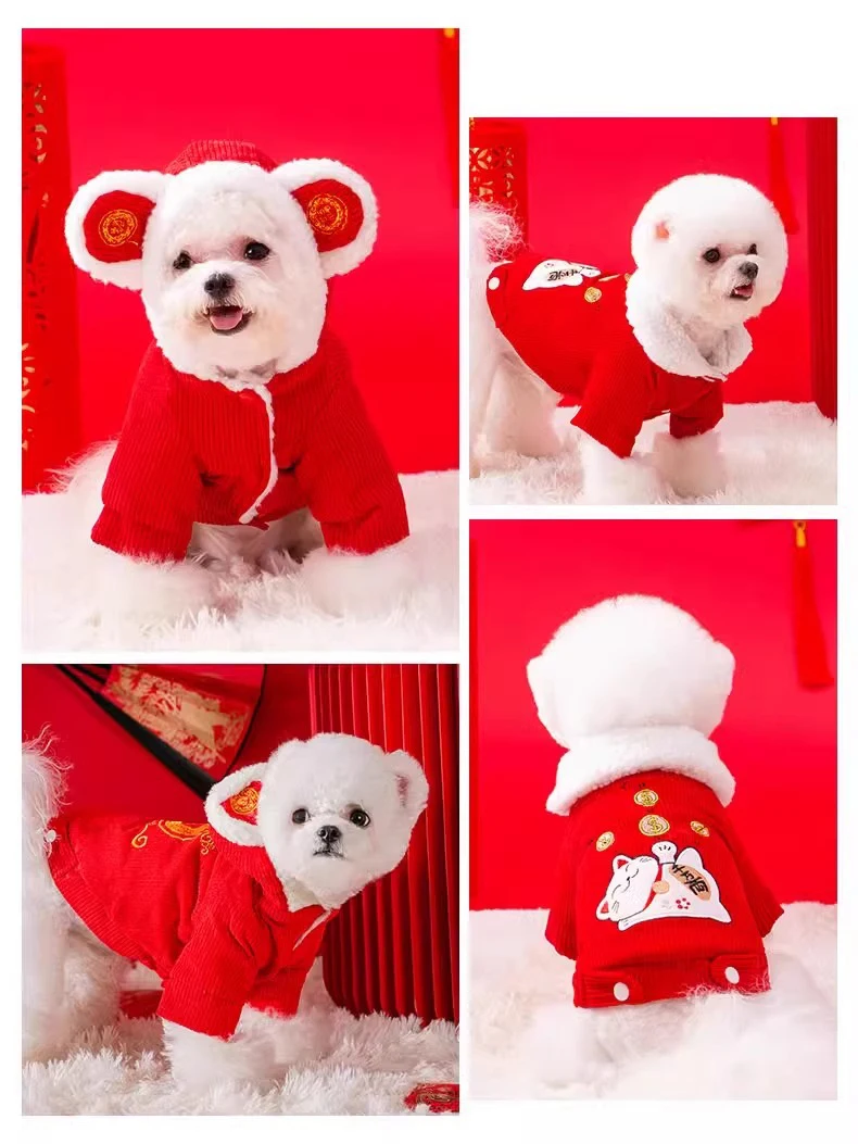 愛犬用コットン製秋冬服：子供と暮らすペットに最適な保温性と安全性
