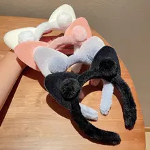 可愛い猫耳デザインのファッションヘアバンド【毛糸製・洗顔用頭飾り】