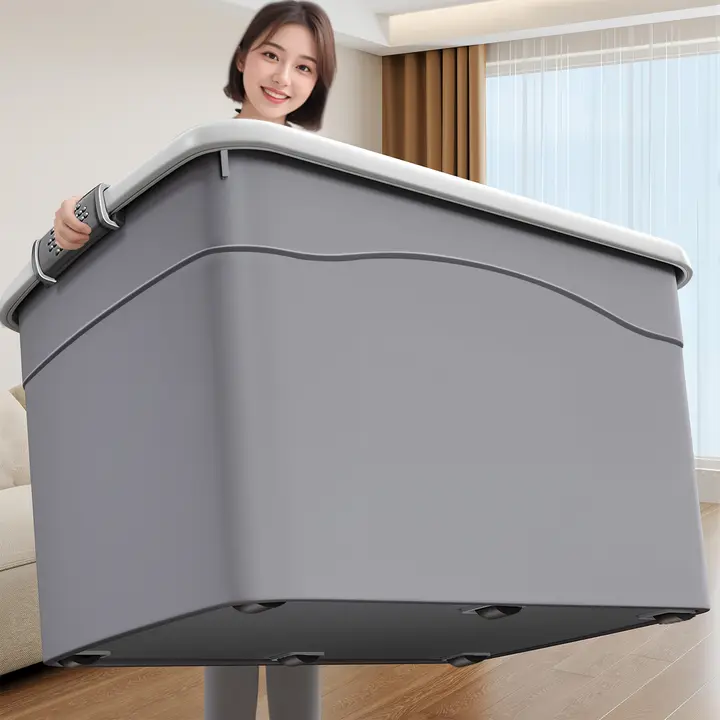大容量プラスチック収納ボックス【衣類整理用・厚手・車のトランクにも対応】