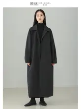 黒色ロングトレンチコート【シンプルデザイン・カジュアルスタイル・春秋用】