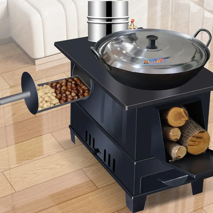 移動式薪ストーブ【煙が出ない・家庭用・鉄製・アウトドアキャンプ用】