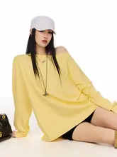 トレンドのオフショルダーTシャツ【ゆったりシルエット・長袖・カジュアル】