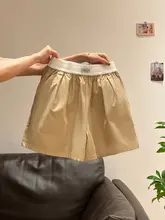 カラーブロックデザインのウエストゴム付きショートパンツ【女性用・スタイル・夏用】（セットアップ対応）