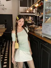 魅力的なドット柄ハイウエストAラインスカート【夏用・包臀デザイン】