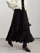 立体的なプリーツロングスカート【レトロモダン・秋冬用】
