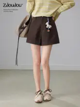 コーヒーカラーのワイドパンツ【ハイウエスト・女性・体型カバー】