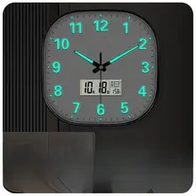 自動時刻合わせ角型電波時計【シンプルデザイン・夜光機能・クォーツ・音声操作】