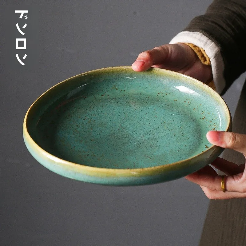 見つけたデイリー雑貨まとめ ヴィンテージ陶器皿8インチ 不規則デザイン