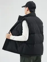 無地の冬用メンズコットンベスト【極上の柔らかさ・アウター】