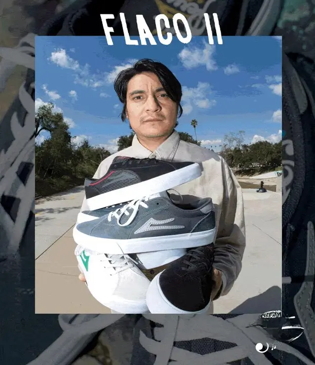 Lakai Flacoスケートボードシューズ耐摩耗性フロスティドレザー
