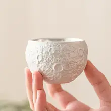 陶磁器製 月球デザインティーセット【ティーポット・マグカップ2杯・携帯用・アウトドア用】